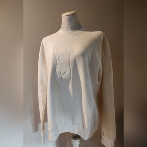 Cream Sweatshirt with Embossed Design